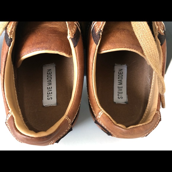 Steve Madden Hansom Tan Leather Lace Up Size 9 - Picture 7 of 8